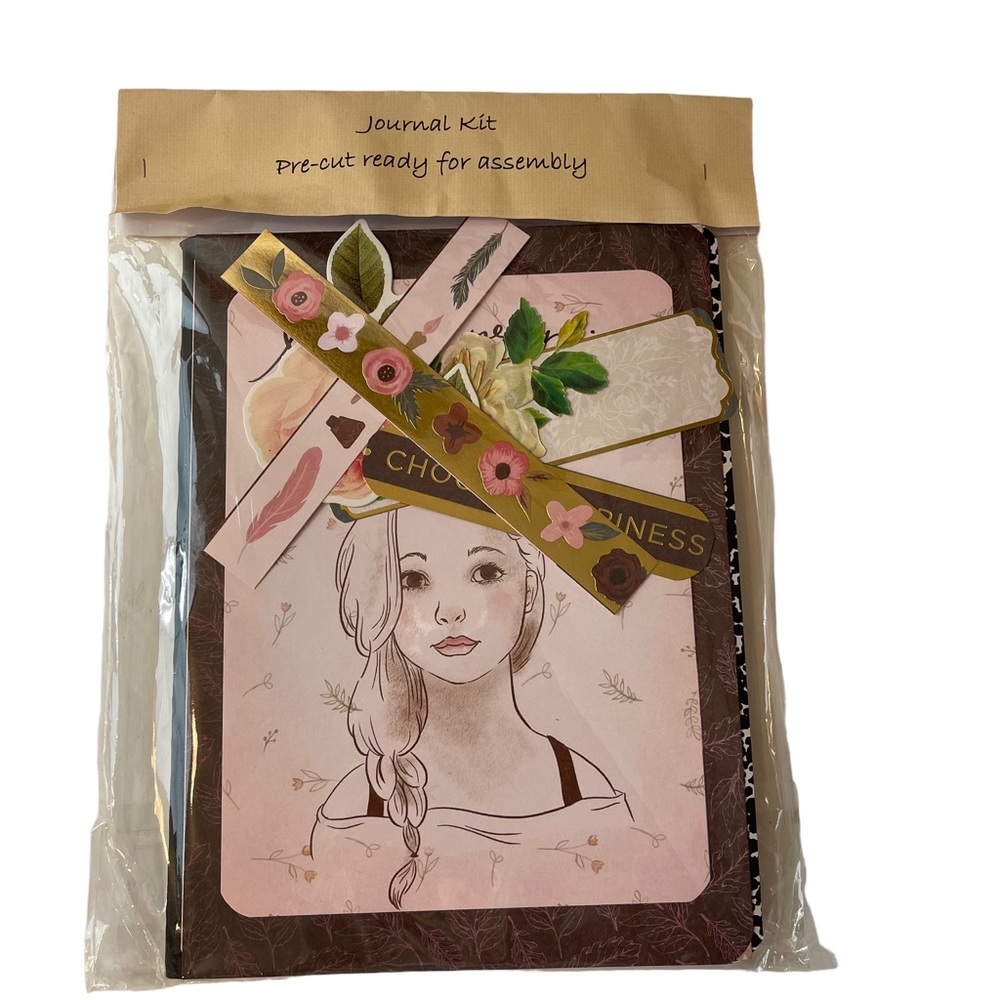 Journal Kit girl pre-cut just glue. Feathers and flowers
